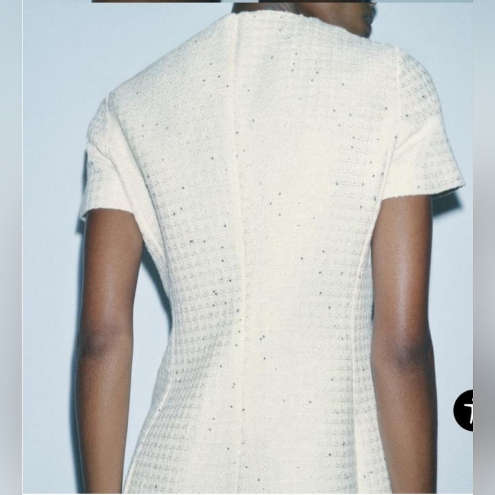 Zara Cream Mini Dress - Picture 2 of 10